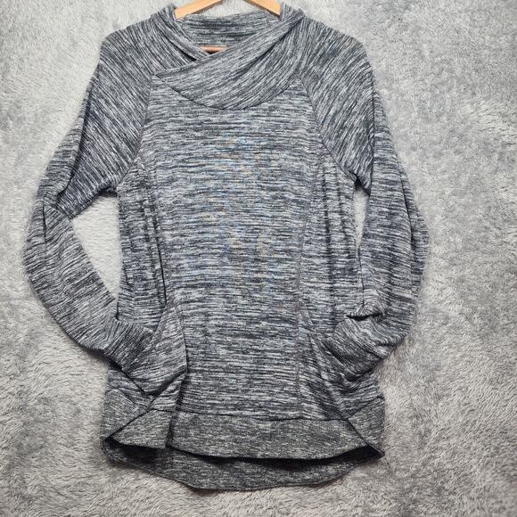 Athleta Heather Great Space Dye Techie Cowl Neck Sweatshirt Size Small - Picture 2 of 6